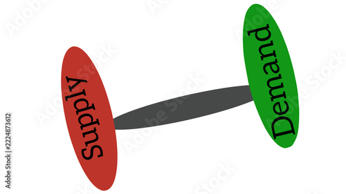 Supply and demand balance economics concept on transparent background