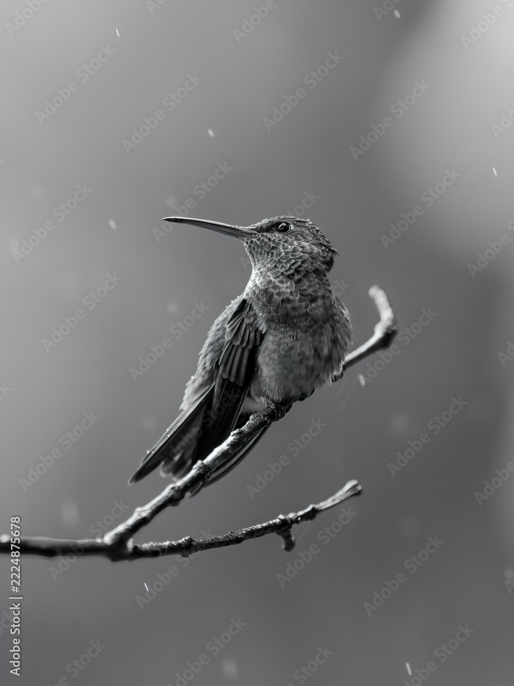 Naklejka premium hummingbird on a branch