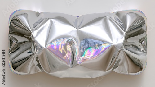 fringes. A reflective silver surface distorting colorful light with iridescent fringes. STEM education sheets, lab safety posters, designed for STEM education and laboratory safety posters.