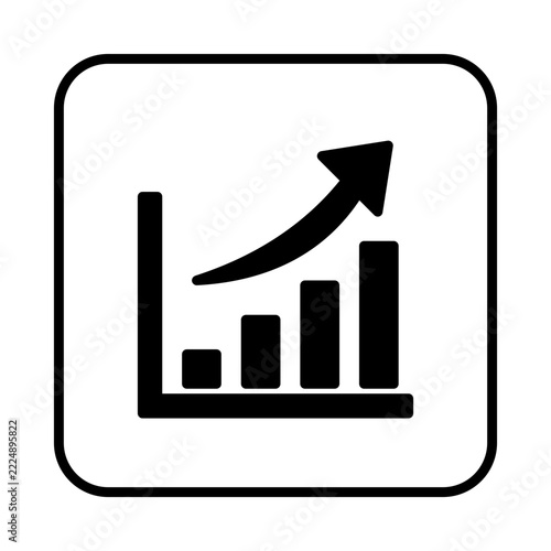 Black Vector Growth Chart Icon