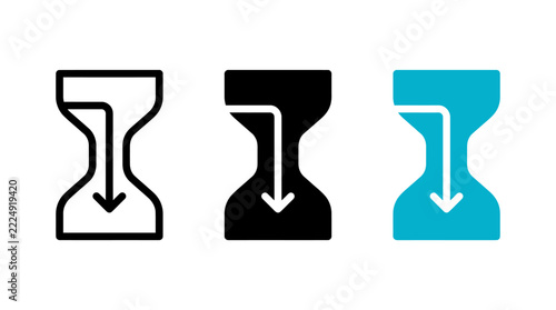 Bottleneck Detection Hourglass Icon Set for Process Flow and Data Analysis