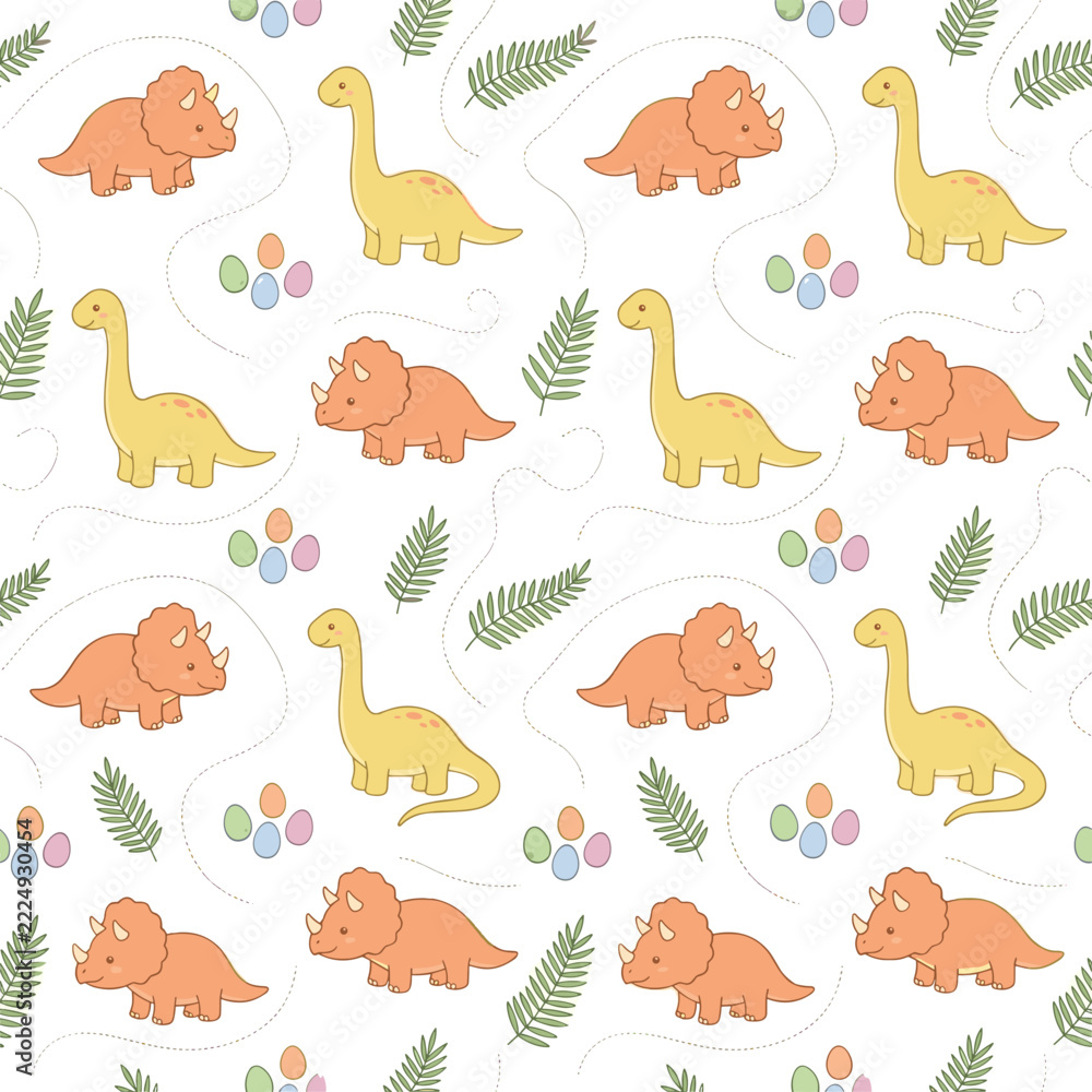 Obraz premium Dinosaur Seamless Pattern Background for Nursery Fabric and Mockup
