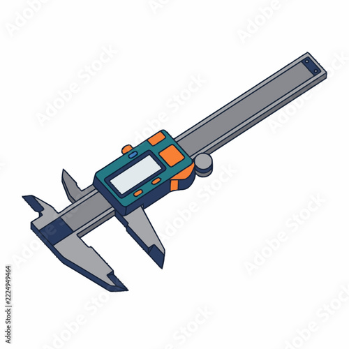 Illustrated Digital Vernier Caliper Measurement Tool.