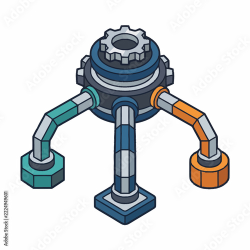 Illustrated Industrial Gear Pump Mechanism Diagram.