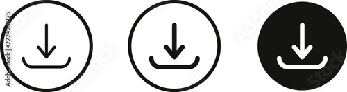 Download icon set for arrow file data on isolated transparent background, minimalist vector outline symbol for transfer storage save load, clean mobile application user interface element