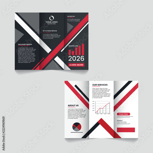 Corporate business growth strategy trifold brochure template

