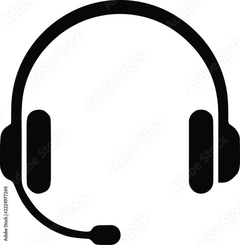 Headset icon vector for customer service communication