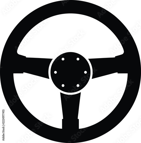 Steering wheel vector illustration of a circular car component