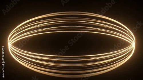 Sophisticated Light Painting Creates Overlapping Amber Rings and a Dark Empty Space for a Premium Reveal