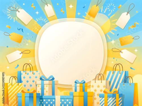 Ecommerce-Sale-Promotion-Background-Online-Shopping-Sale-Design-Ecommerce-Sale-Promotion-Background Colorful shopping bags with sunglasses and skyscrapers