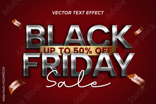 3D Metallic Black Friday Sale Text Effect