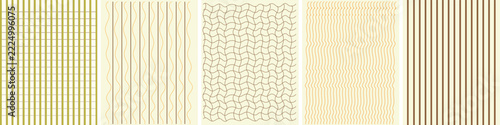Abstract linear and wavy seamless pattern collection