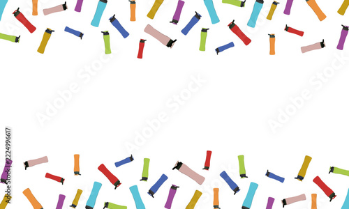 colorful sports water bottles border frame