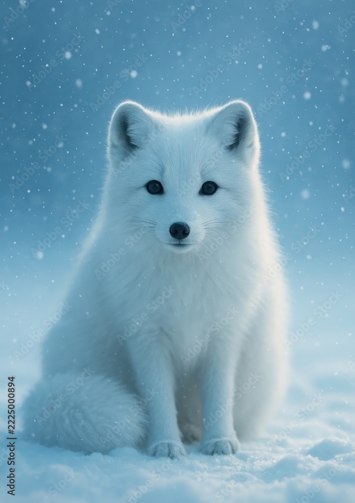 Naklejka premium Majestic arctic fox in snow