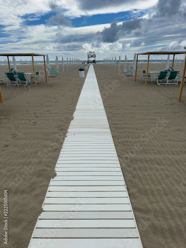 Beach Lifeguard Station on a Cloudy Day