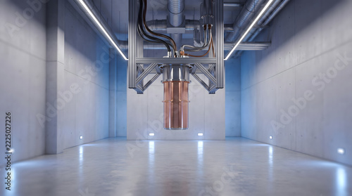 Modern quantum computer dilution refrigerator in a clean laboratory environment