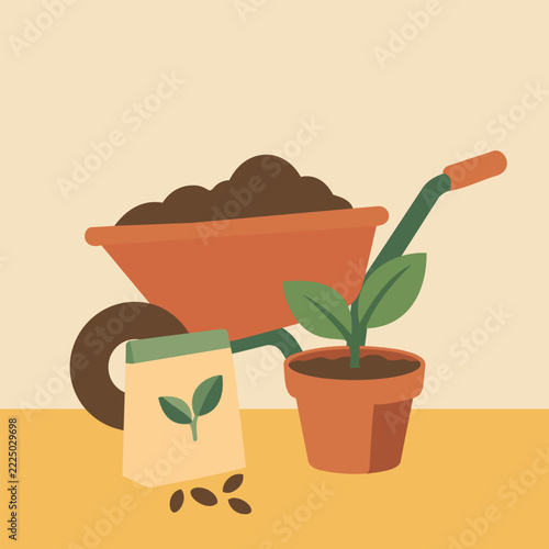 Gardening and Plant Care Solid Flat Vector Icon