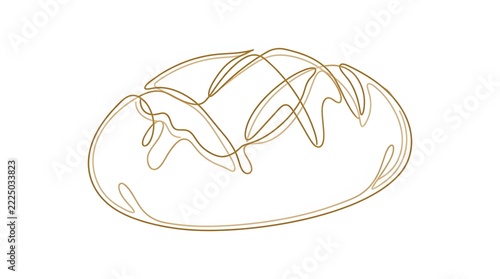 Continuous Line Glazed Donut with Sprinkles Illustration