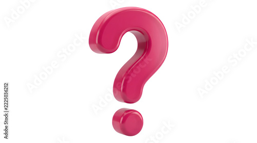 Pink question mark symbol isolated on transparent background