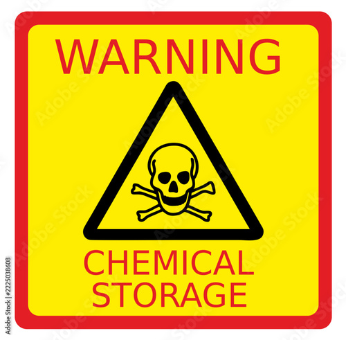 Warning Chemical Storage floor Safety Signs Square