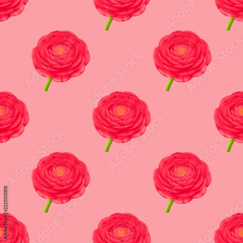 red seamless background with flowers
