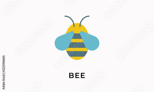 Bee Vector Icon Isolated On White Background        