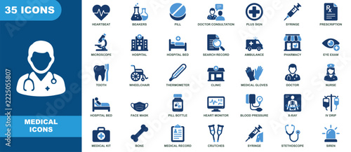Medical Healthcare and Doctor Clinical Service Icon Set