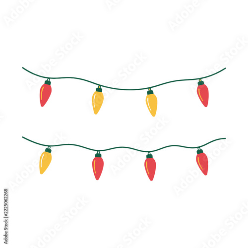 String of red and yellow Christmas lights