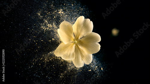 Particle Primrose on Black Background