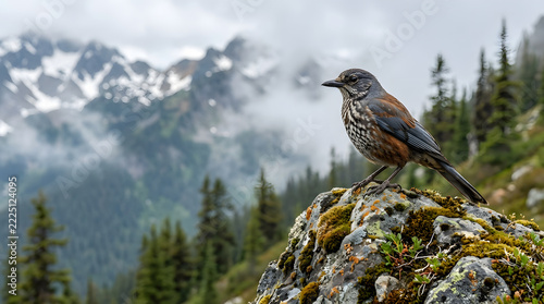 robin on the rocks