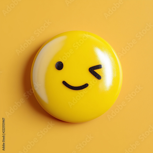 3d winking yellow emoji