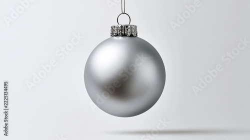 Christmas bauble hanging in warm golden light