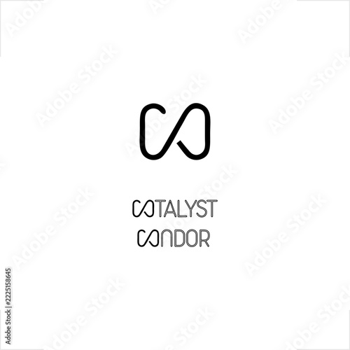 Modern corporate management tech consulting letter CA infinity loop monogram icon, engineered for professional business advisor, financial trust firm, software startup, and sustainable enterprise iden