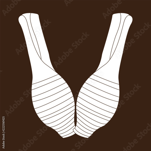 Minimalist vector illustration of fresh taro roots