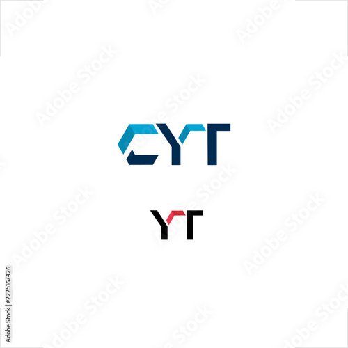 Modern digital software technology letter CYT YT arrow geometric monogram icon, engineered for corporate IT consulting, logistics data tracking, financial growth startup, and innovative tech network 