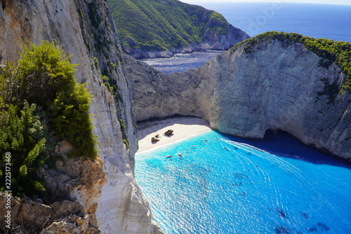 Shipwreck Cove on Zakynthos and Navagio Beach. Greece