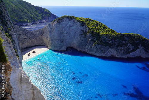 Shipwreck Cove on Zakynthos and Navagio Beach. Greece