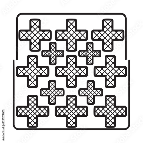 plus sign pattern grid icon, a black outline vector art design for website or app black black outline art vector icon