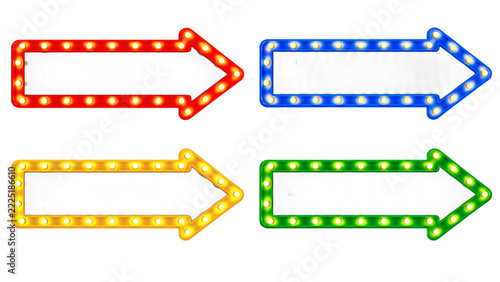 Colorful Arrow Signs with Lights for Directional Guidance and Decor