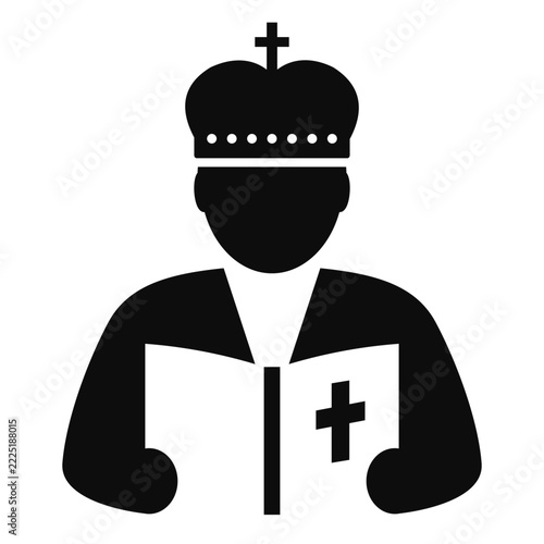 Pastor with bible vector icon