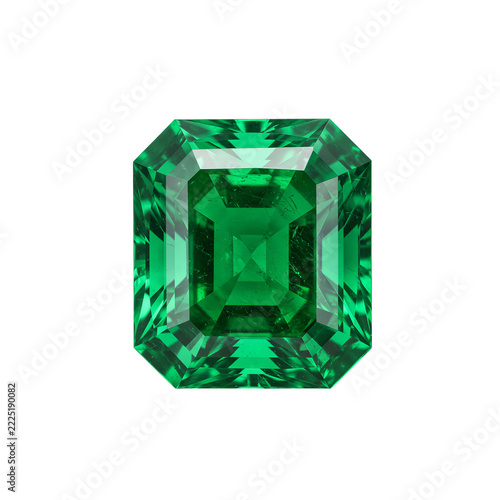 Vivid Colombian emerald isolated, perfect for luxury jewelry branding, high-end catalog designs, investment-themed editorial content, and professional 3D jewelry mockups