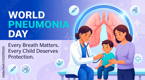World Pneumonia Day Pediatric Health Clinic Banner Protecting Children Through Medical Care