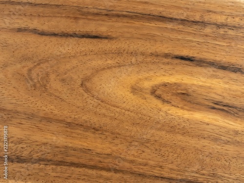 Close up of rich walnut wood grain texture with natural patterns and warm tones