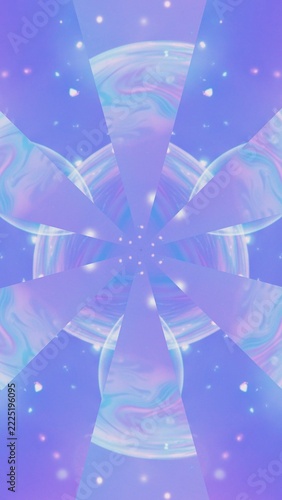 Abstract Purple Kaleidoscope Pattern with Subtle Light Effects and Geometric Shapes.