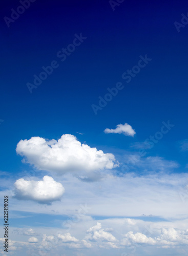 Canvas Print Blue sky background with tiny clouds