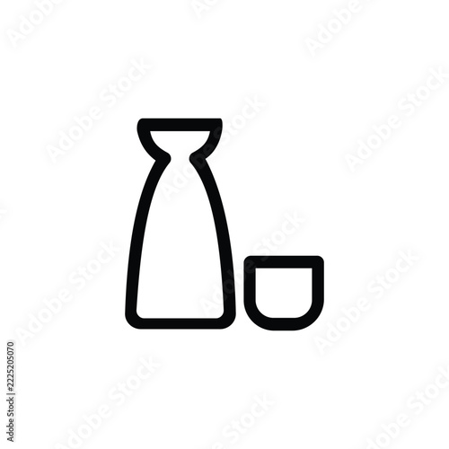 Sake icon,vector illustration. Flat design style