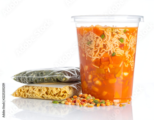 Freeze-dried soup base. Solid instant soup.