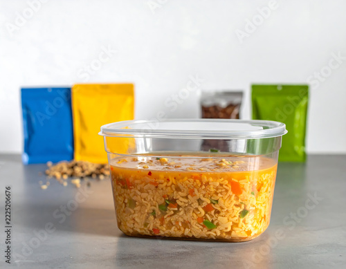 Freeze-dried soup base. Solid instant soup.