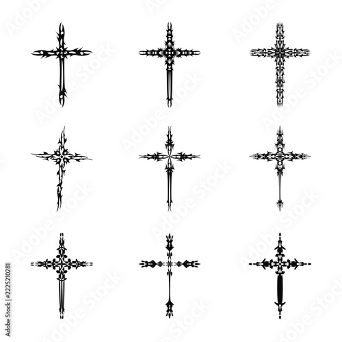Fotografie Christian cross vector icon symbols