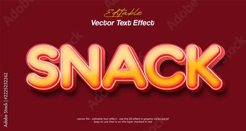 3D Snack Food Vector Text Effect